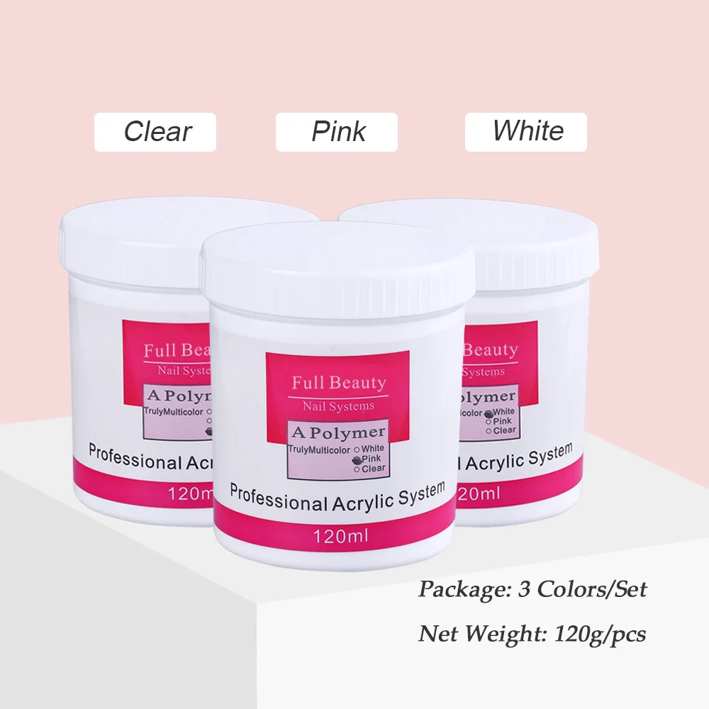 Clear Pink White 1 шт акриловый лак для ногтей с блеском, прозрачный белый розовый пигмент, Гель-лак для ногтей, аксессуары для декора, BE789-1 - Цвет: Clear Pink White