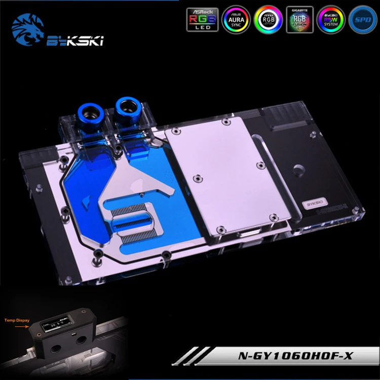 Bykski N GY1060HOF X GPU/VGA полное покрытие водяного охлаждения блок с RGB светом для GALAXY GEFORCE