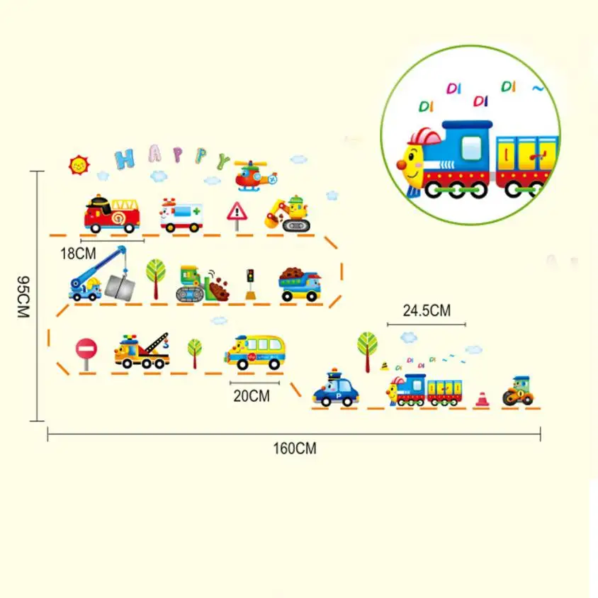 Home Decor Carton Animals train Removable Kids Baby Nuresery Wall Stickers Art wall sticker Deco mirror AU6 | Дом и сад