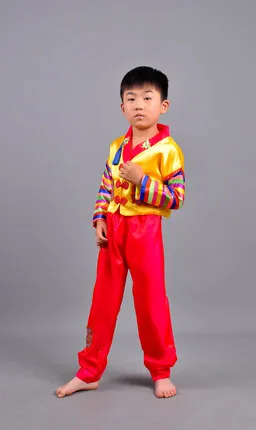 Платье ханбок для девочек в национальном стиле детская танцевальная одежда