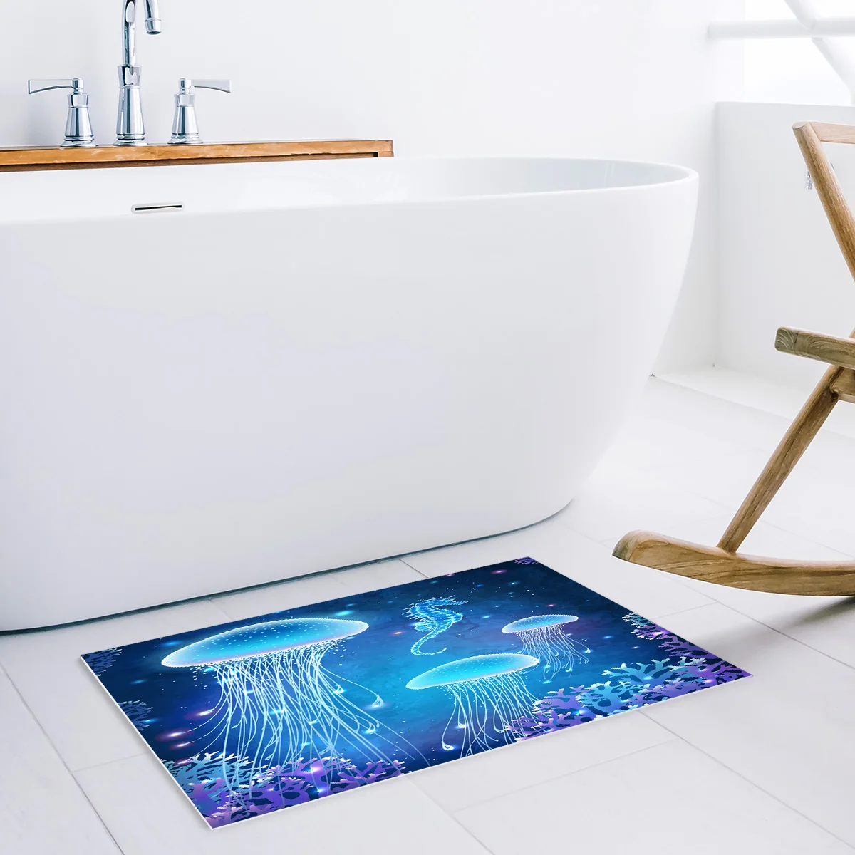 Dear House Doormat Blue Jellyfish Hippocampus Bathroom Mat Outside Waterproof Shoes Scraper Entryway Rug Home | Дом и сад