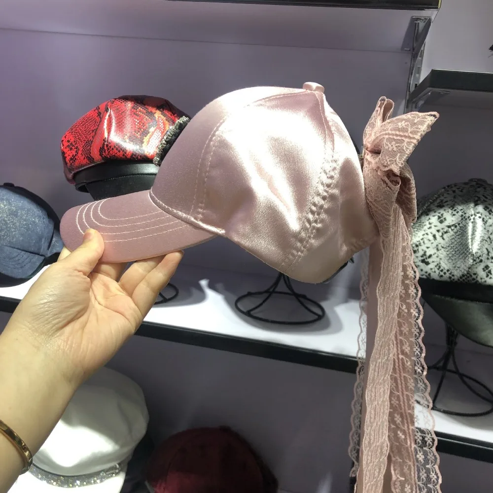 01904-JIEJIA2019112 атласный блеск кружева Bowknow леди бейсболка женская кепка для отдыха