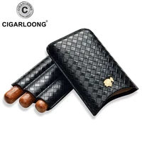 cohiba cigar case gadgets travel portable leather cigar case 2 3 tubes cigars holder mini humidor with gift box cp 1018c
