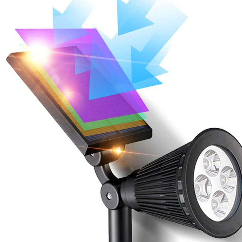 구매 LED 태양 램프, 태양광 스포트라이트, 조정 가능한 태양열 전원 램프, 지상 조명, 방수, 풍경, 벽 조명, 야외 정원