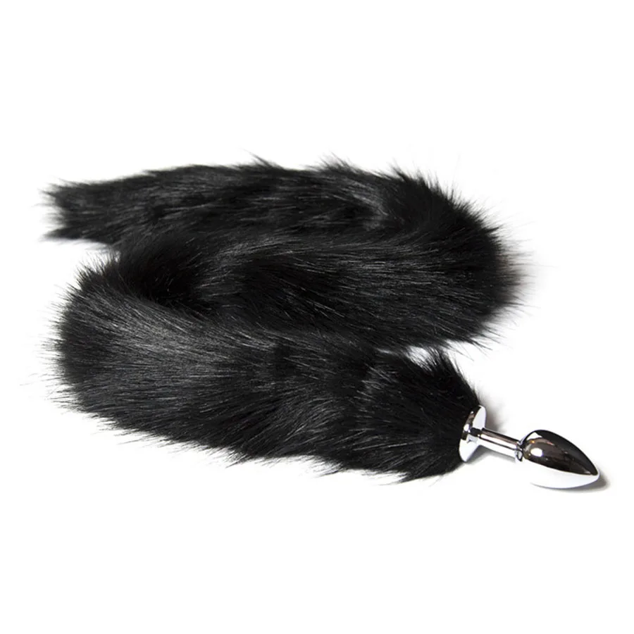 Furry Fox Tail Stainless Steel Anal Sex Toys Extra Long Metal Butt Plug Cosplay Accessories Crawls Paws |