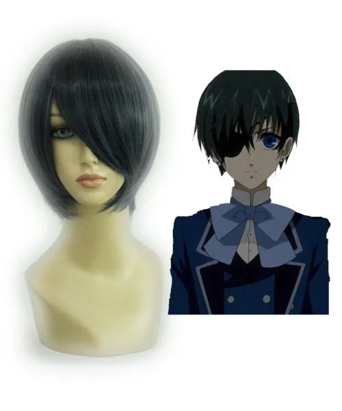 MCOSER 32 см Горячий Продавать Короткое Серый Парик Косплей Манга Black Butler Ciel Phantomhive