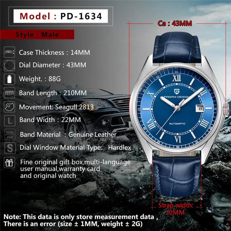 

Watch Men PAGANI DESIGN Top Luxury Brand Automatic Mechanical Men Leather Watch Business Fashion Sports Watch Relogio Masculino