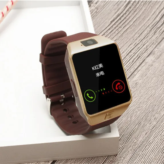 Gold Смарт-часы с Bluetooth, умные наручные часы, поддержка телефона, камеры, SIM, TF, GSM, для Android, iOS, телефон dz09, pk, gt08, a1, для мужчин и женщин - Цвет: Gold