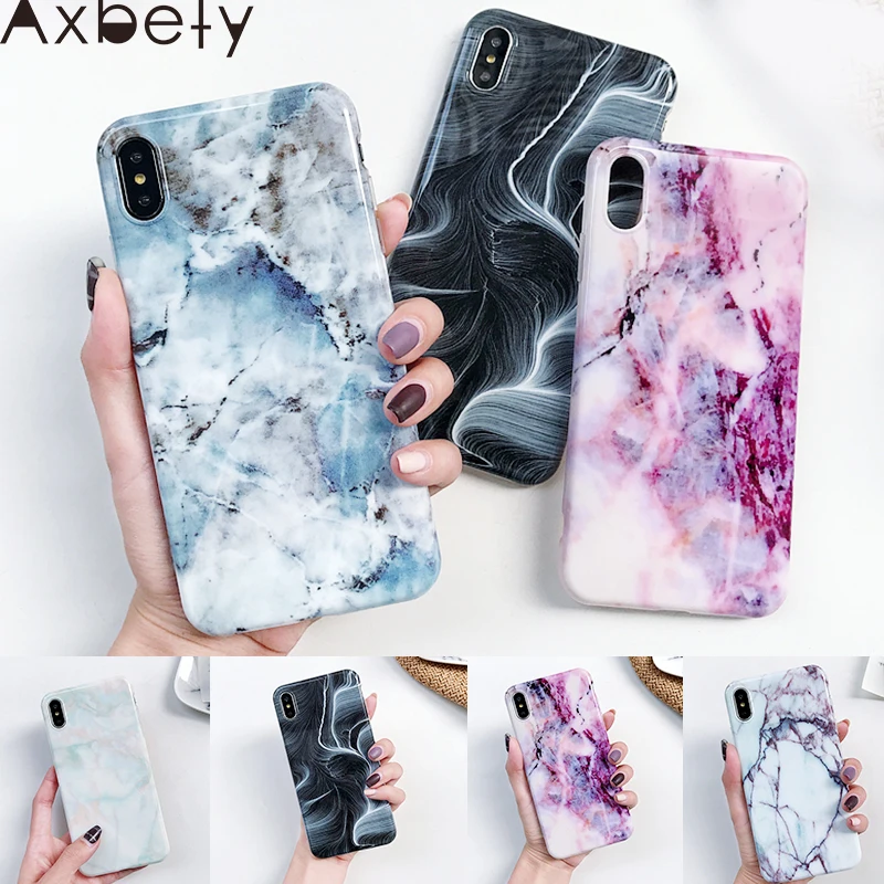AXBETY для iPhone XS Max/XR 7 Plus 8 6s 6 Мода красочные Мрамор Мягкий силиконовый чехол телефона