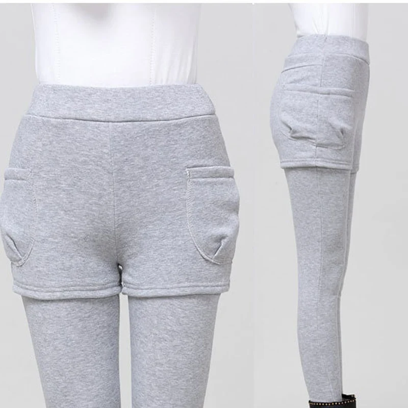 Женские модные облегающие штаны Длинные флисовые брюки большого размера зимние