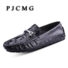 Мокасины мужские весенне-осенние, из натуральной кожи, под крокодиловую кожу