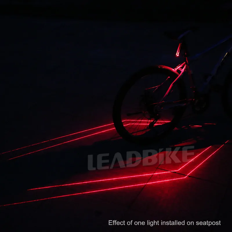 1pc Лазерный велосипедный задний светильник Leadbike, супер яркий USB аккумулятор, перезаряжаемый водонепроницаемый велосипедный задний фонарь, Ночной светильник, аксессуары для езды - Цвет: 1pc