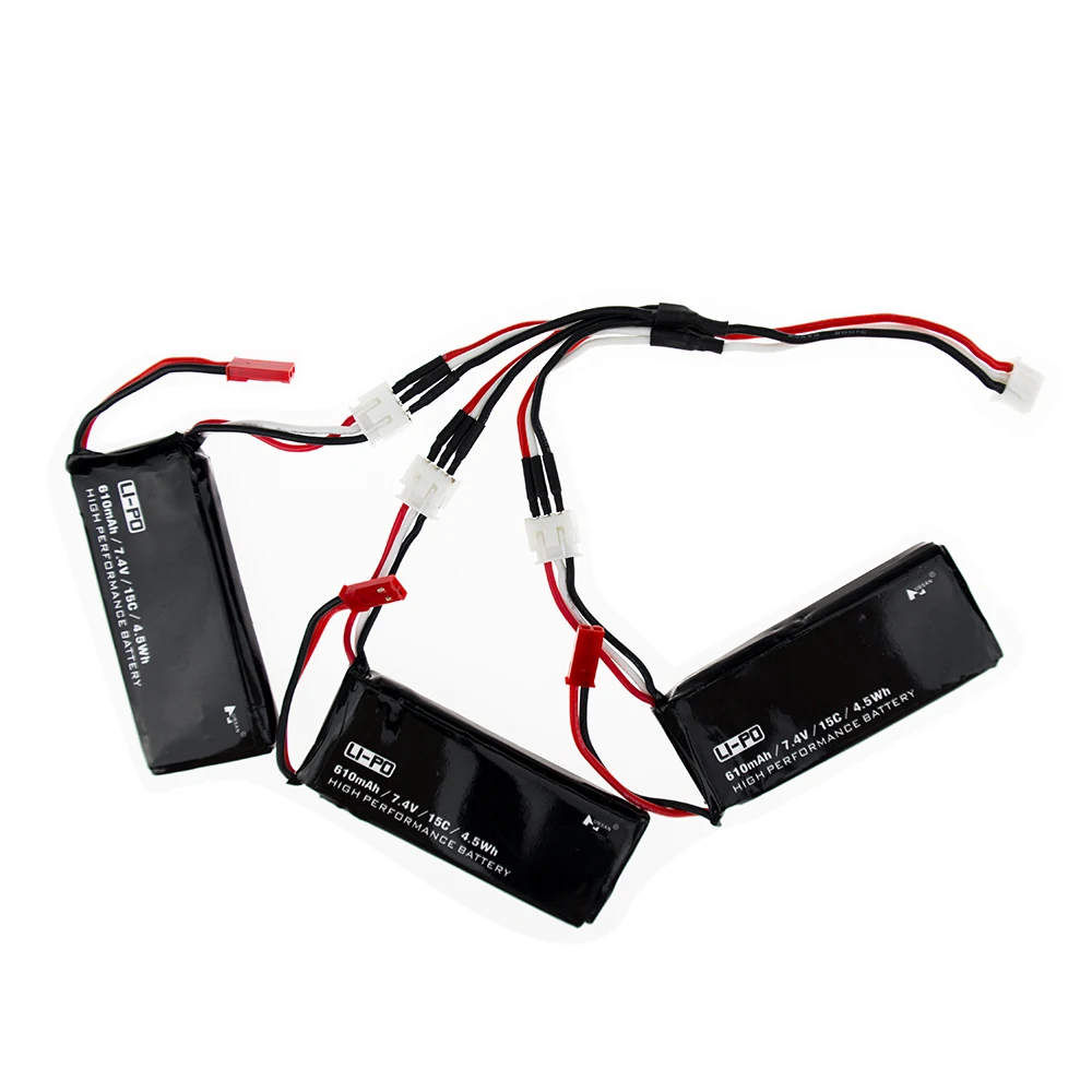 3 шт. Hubsan H502S RC 7 4 в 610 мАч lipo аккумулятор 15C 4.5Wh батареи и USB зарядное устройство с