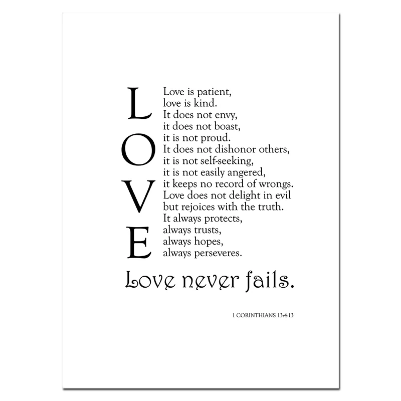

Pink Peony Print Flower Wall Art Canvas Painting Love Never Fails Poster Bible Quote Wall Pictures Room Art Prints Unframed