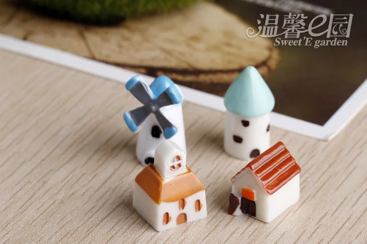 4 шт./лот мельница для творчества искусство дома замок мох микро ландшафтное