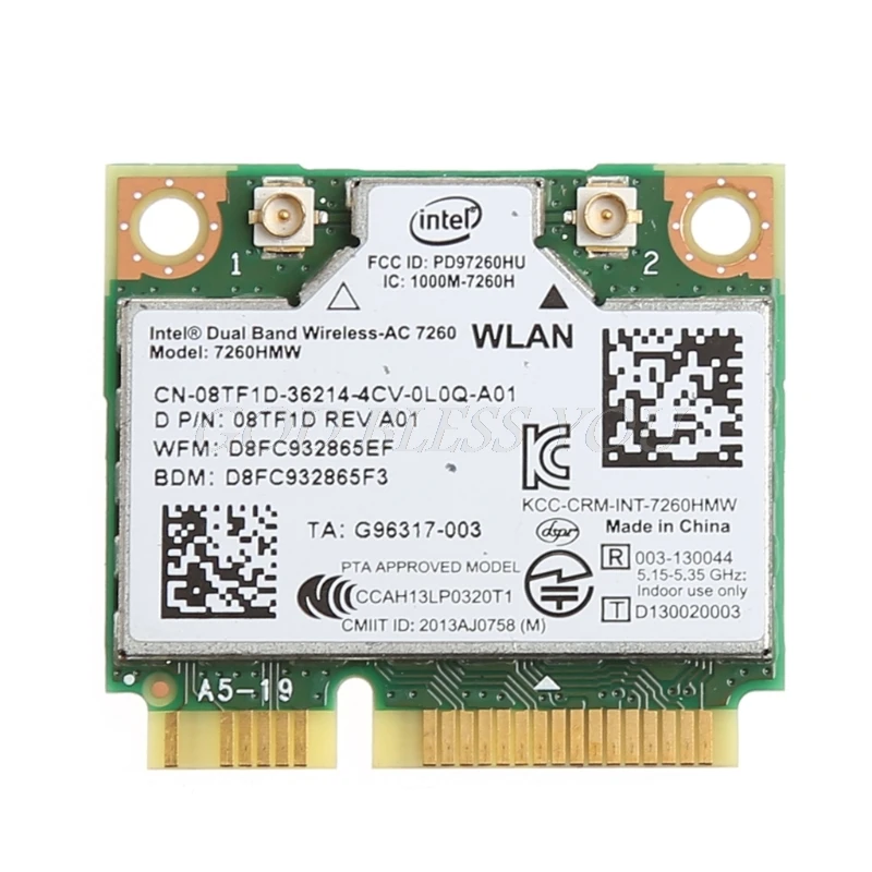 Двухдиапазонная Беспроводная мини карта PCI E Bluetooth 4 0 для Intel 7260 AC DELL 7260HMW Прямая