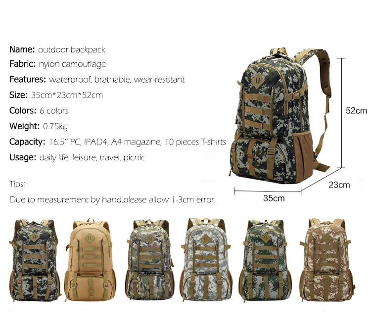 DIGERUI качество большой 50л водонепроницаемый Molle военный тактический рюкзак охотничий походный рюкзак армейский рюкзак Спортивная Сумка