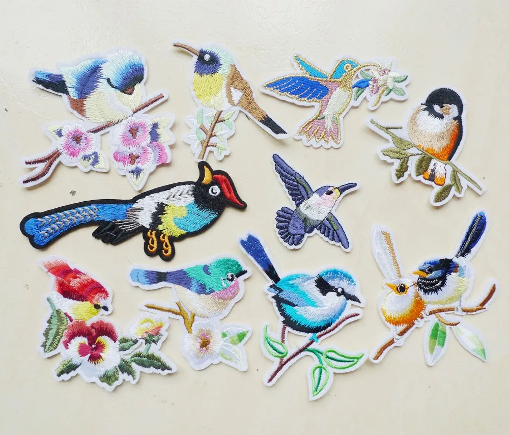 1 шт. милые птицы на заплатках для одежды Животные вышивка аппликация DIY шляпа - Фото №1
