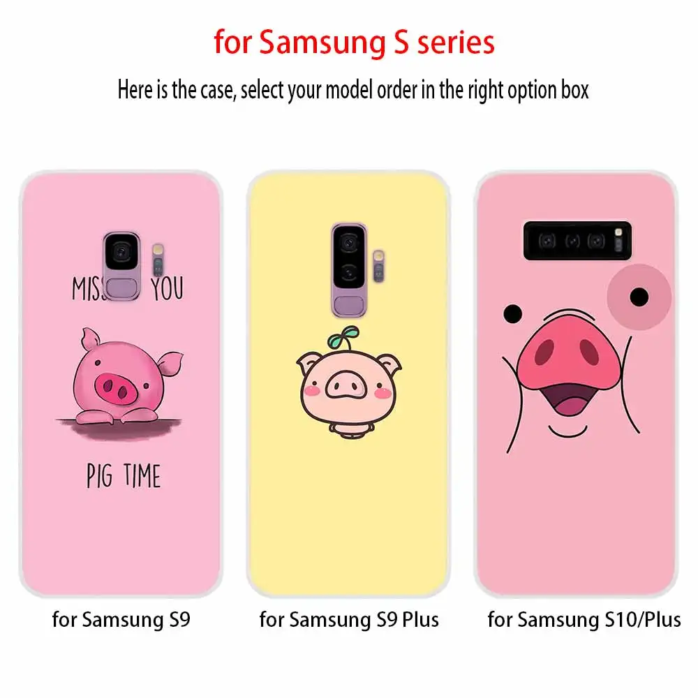 funny cute lovely pig Soft Cover For Samsung Galaxy S7 Edge S8 S9 S10 S11 S20 S21 Plus Lite E Ultra Case | Мобильные телефоны и