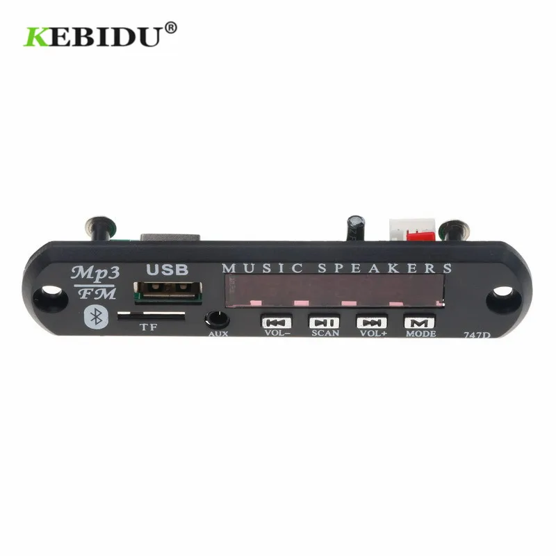 Kebidu 5 в 12 В Автомобильный USB Bluetooth MP3 WMA декодер аудио модуль беспроводной FM Aux радио