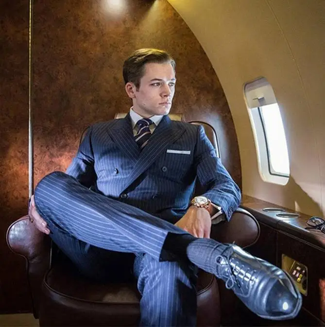 Костюм Homme Kingsman в тонкую полоску мужской деловой костюм из 2 предметов (пиджак +
