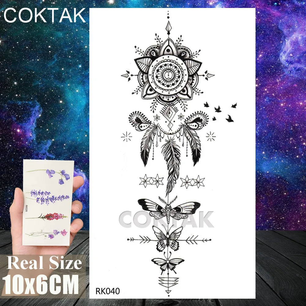 CRK040 Черный реалистичный цветок, Временные татуировки, наклейка для женщин, поддельные ювелирные изделия, боди-арт, моющаяся татуировка, роза, рука, тату, лист для рисования - Цвет: CRK040