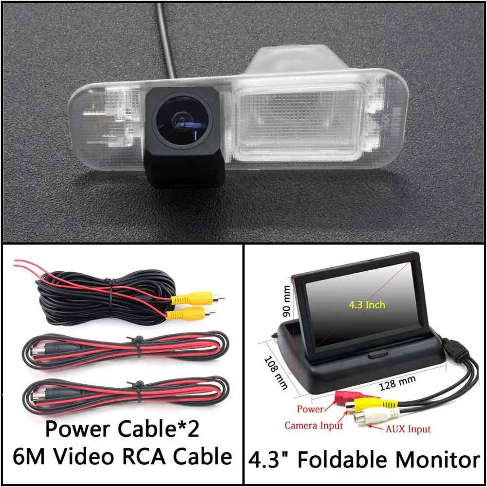 Cam N 4.3 inch Fold HD 1280*720 резервная камера заднего вида для KIA Rio 3 UB Sedan 2008- Kia K2 RIO 2007- Автостоянка ЖК-зеркало монитор - Название цвета: Cam N 4.3 inch Fold