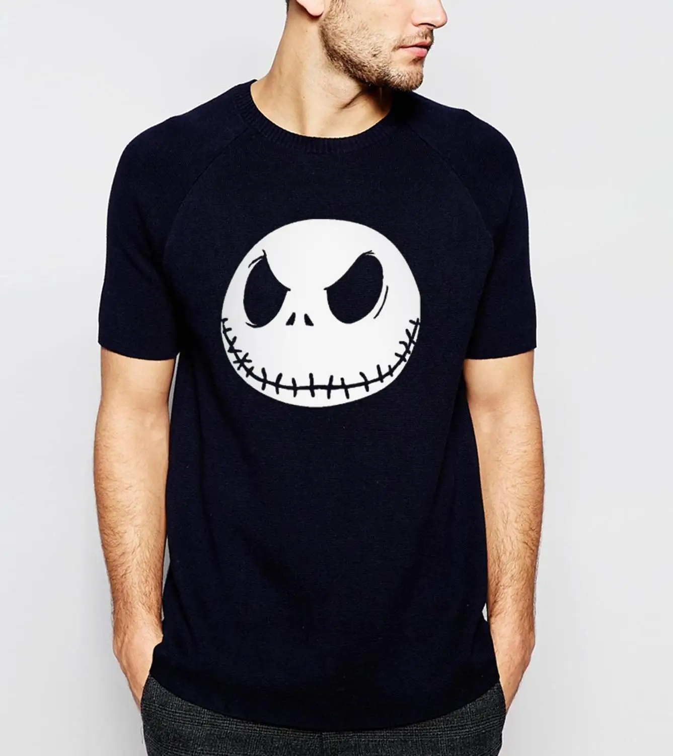 Кошмар перед рождеством мультфильм Jack Skellington Мужчины Майка Гримаса 2017 Летний