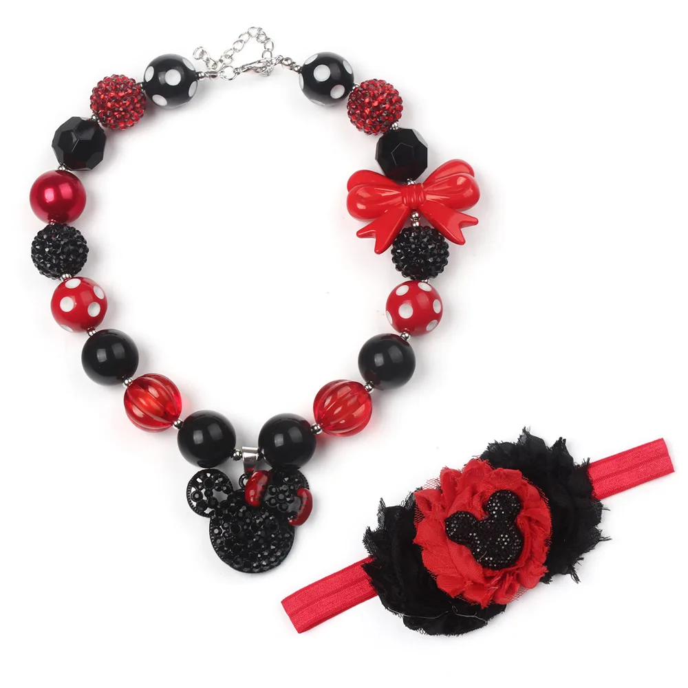 Очаровательное ожерелье с подвеской в виде Минни для девочек массивными