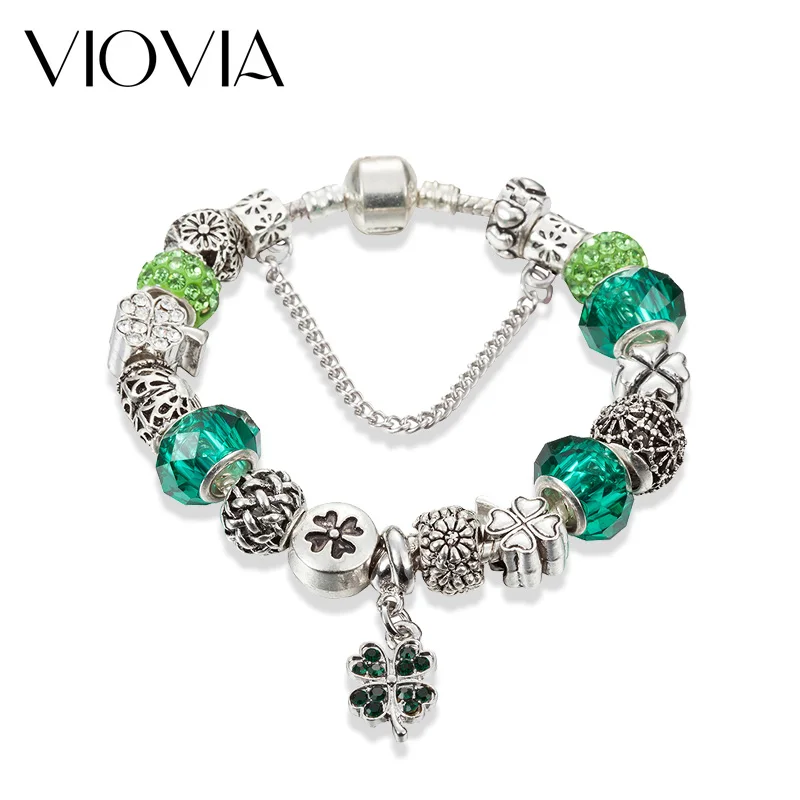 VIOVIA 2019 новый счастливый клевер очаровательные браслеты и красивый розовый цвет