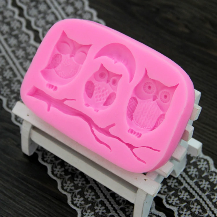 Силиконовые 3D формы для тортов совы и ветки дерева CT408|fondant molds|cake fondantsilicone 3d |