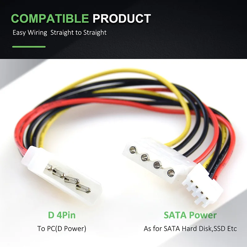 Cabletime 4 Pin IDE Molex Male к 15 Sata Serial ATA M F адаптер для жесткого диска кабель питания
