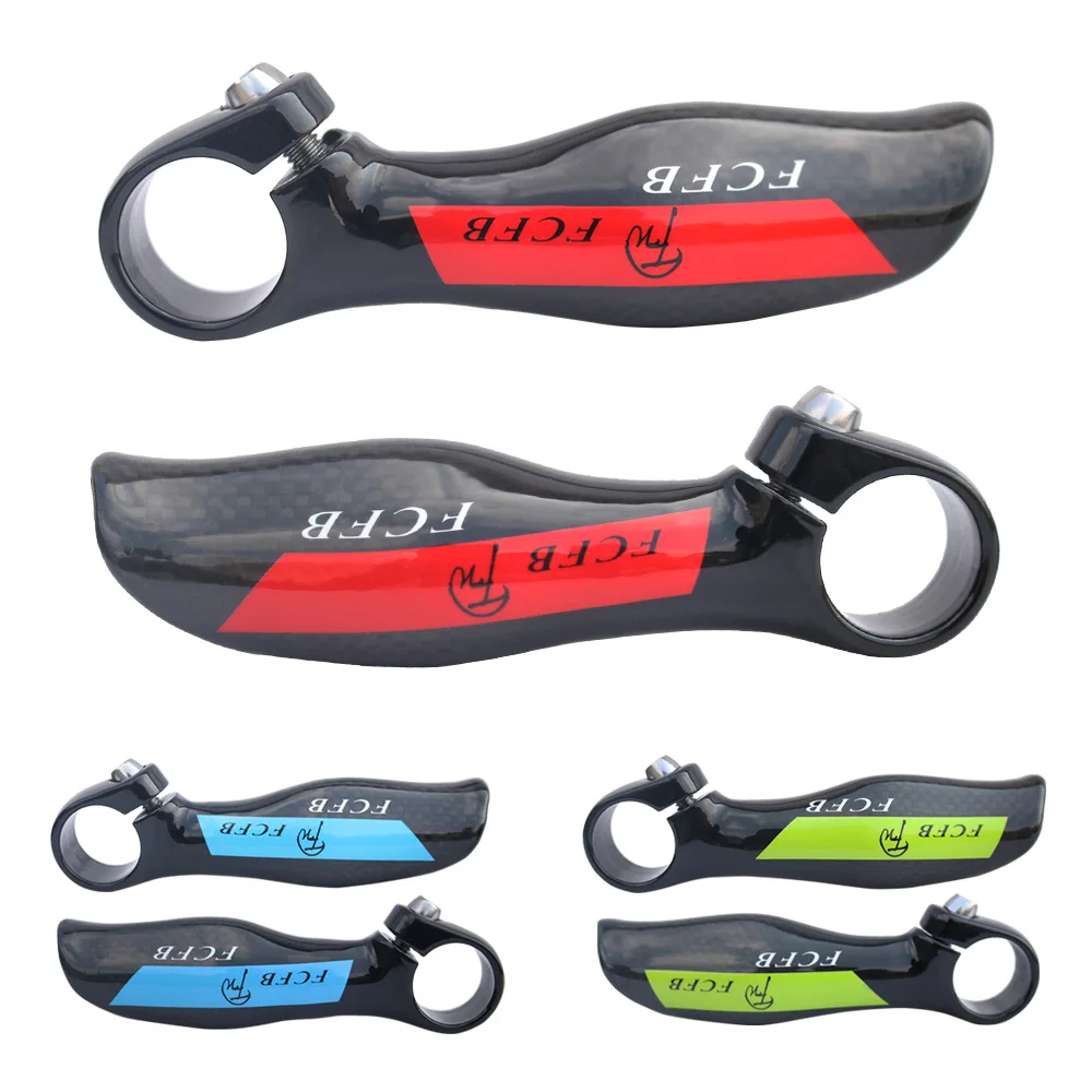 FCFB 3K Carbon Fiber Mountain bike Small Auxiliary Handlebar MTB bicycle bar end Parts red blue green | Спорт и развлечения