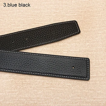3blue black Без пряжки Ciartuar дизайн для мужчин и женщин 3,8 см ремень высокое качество коровья кожа натуральная кожа Две стороны - Цвет: 3blue black