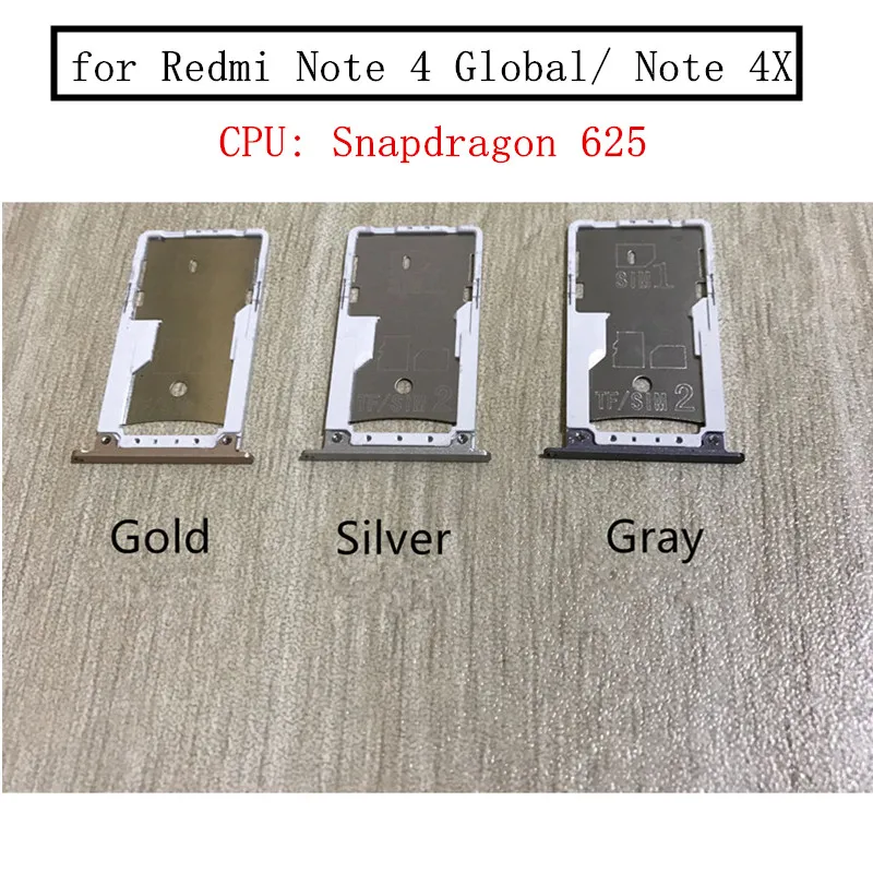 Лоток для карт для Xiaomi Redmi Note 4 Global/ Redmi Note 4X 3 ГБ 4 ГБ, держатель для SIM-карты Micro SD, адаптер со слотом для SIM-карты, запасные части для ремонта