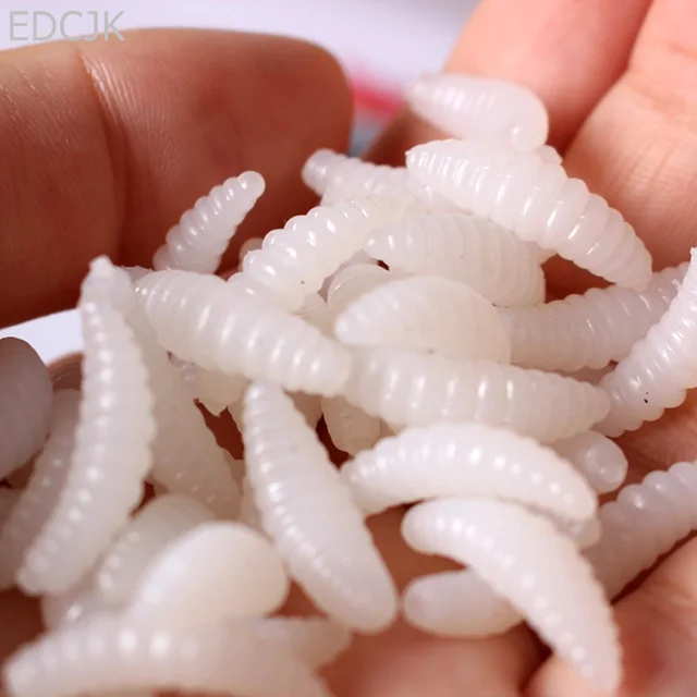 2 см 0 3 г Maggot Grub мягкие приманки черви светящиеся рыболовные для креветок Shad запах