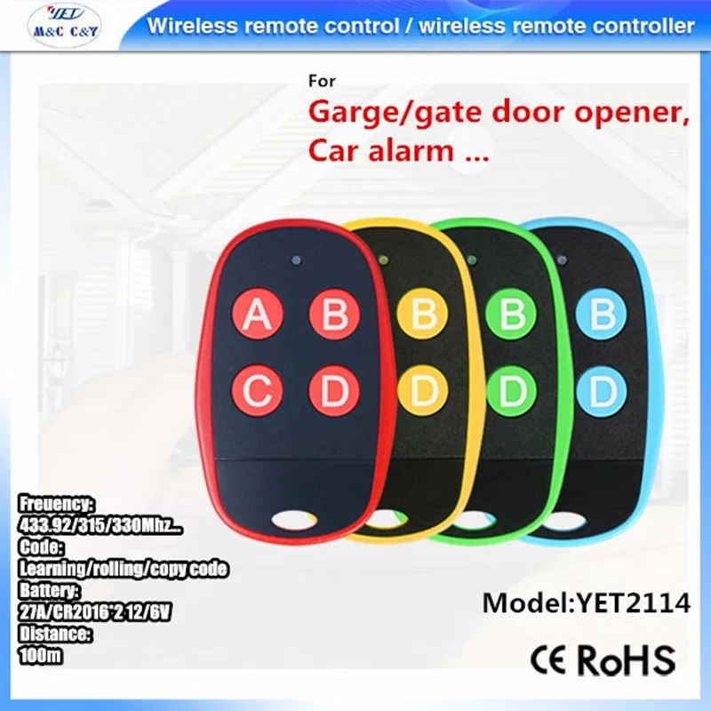 New design 100PCS Free shipping cost !!! Electric Gate Garage Door Remote Control Key 433MHz Cloning Transmitter | Электроника