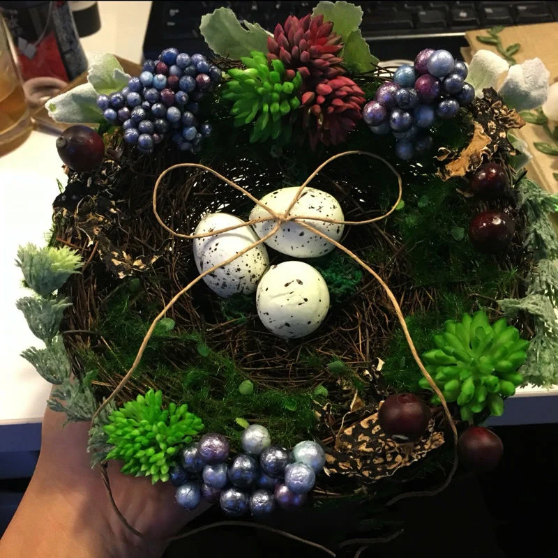 Ротанговая искусственная Виноградная лоза Птичье гнездо Рождественская елка