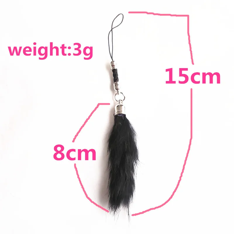 Новая мода 7 Цвет из кроличьей шерсти с хвостиком для ключей на сумку цепочкой