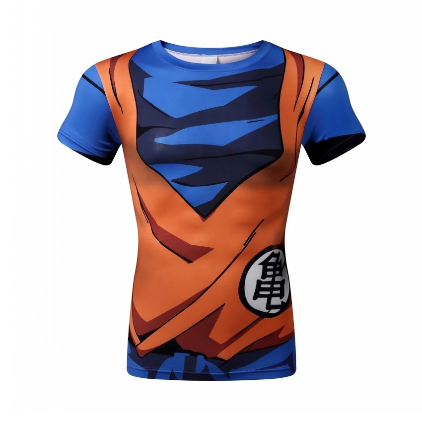 Новая футболка с принтом Dragon Ball Goku Vegeta Мужская 3d топы для фитнеса ball z футболки