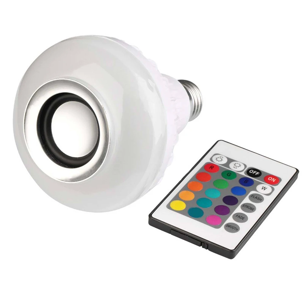 Смарт 12 Вт E27 светодиодный RGB светильник лампочка Беспроводной Bluetooth Динамик