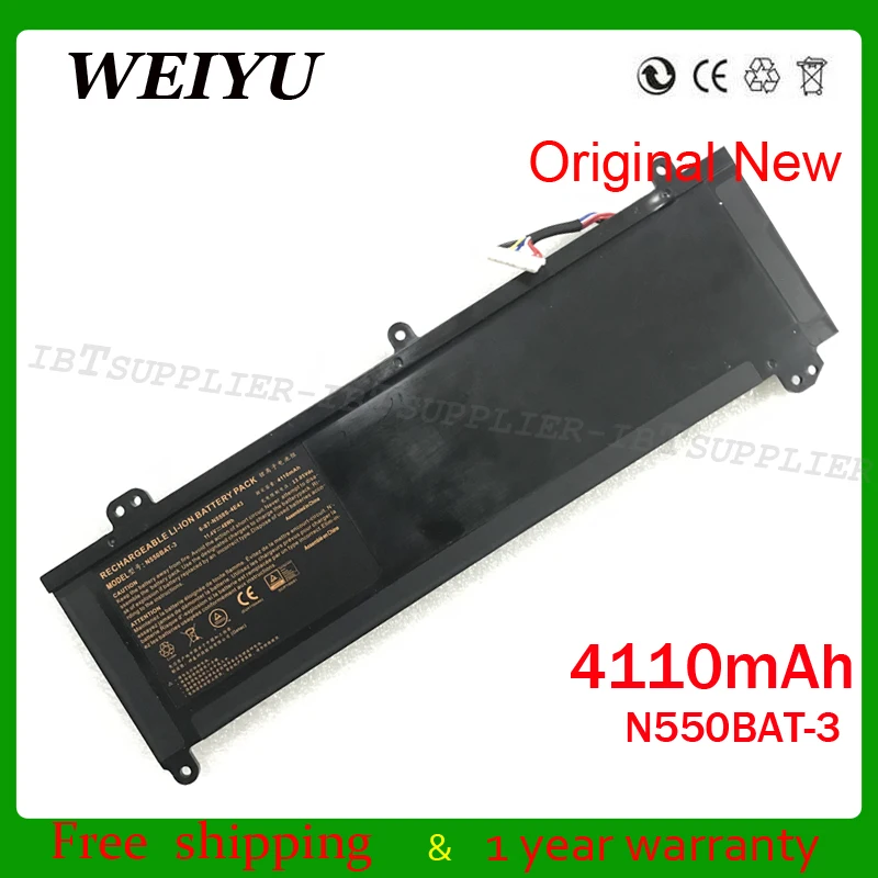Weiyu натуральная N550BAT 3 ноутбук батарея для Clevo N550RC N550RN/RC N551/рН/RC F57 D1T/D2/D3/D4/D5R 6 87 N550S