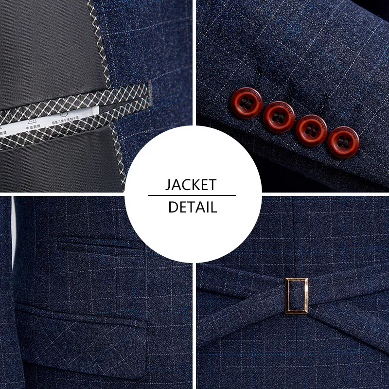 Желанная пора Для мужчин Темно синие смокинг костюм Slim Fit S Классический Бизнес