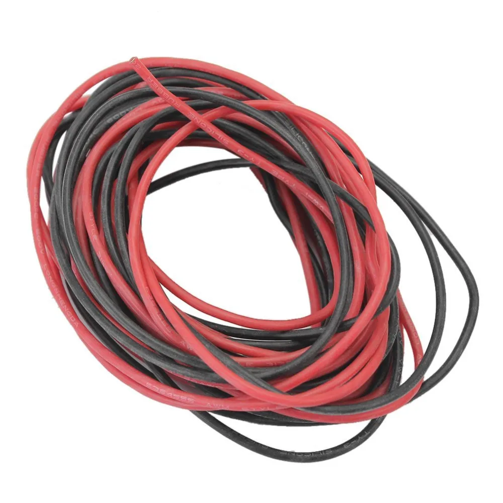 ALLiSHOP 8 Калибр AWG силиконовый резиновый кабель красный черный гибкий шнур