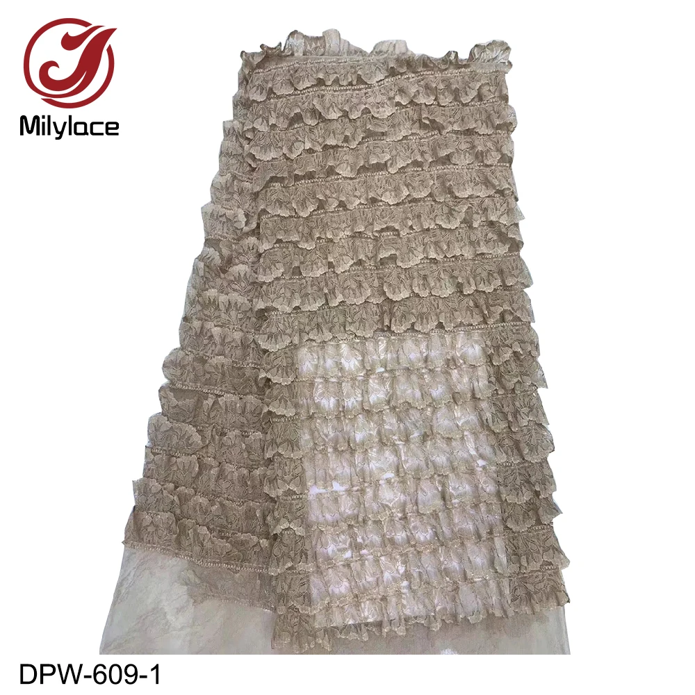 Milylace 2019 lovely French lace fabric wholesale cake skirt mesh with wavy 5 yards for dresses DPW-609 | Дом и сад