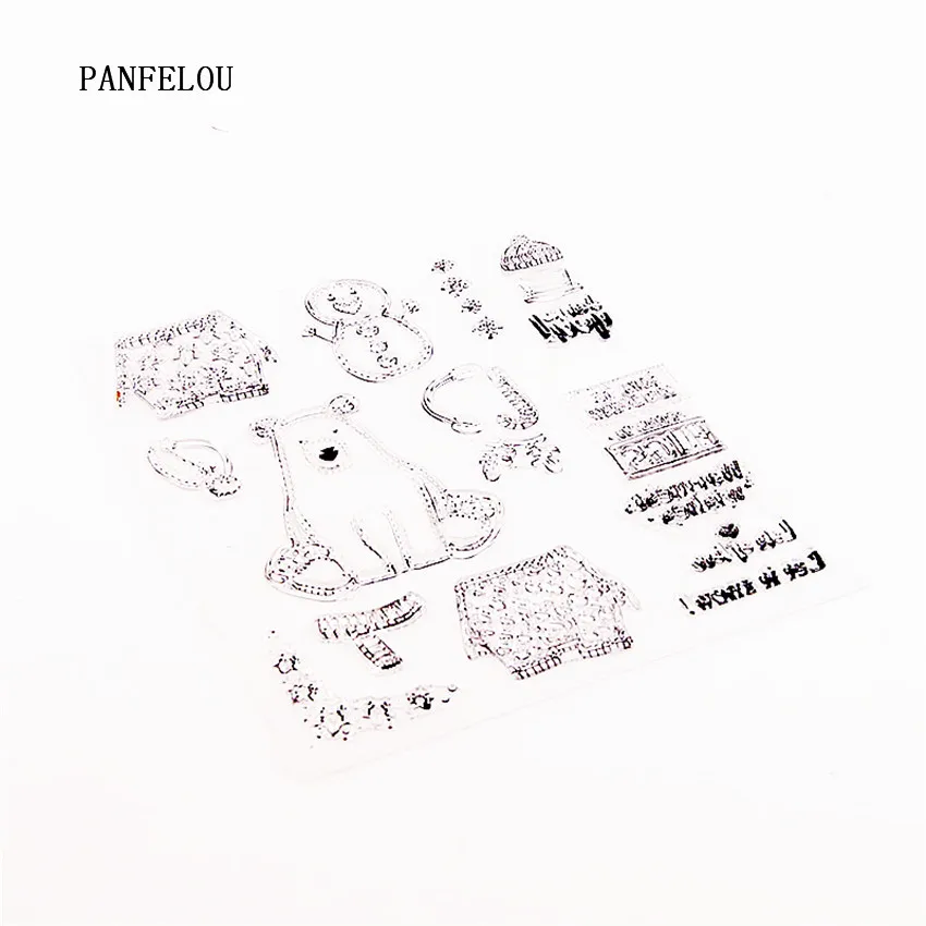 PANFELOU белый медведь кукла прозрачный силиконовый штамп/печать DIY Скрапбукинг/фотоальбом Декоративные прозрачные штамп листы