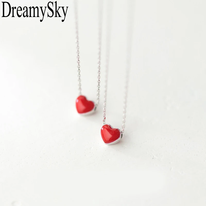 Женские ожерелья и подвески DreamySky из 100% настоящего серебра с красным