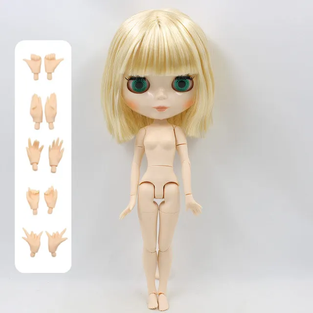 Ледяная фабрика blyth кукла 1/6 bjd светлые белые короткие волосы суставы тело белая кожа игрушка 130BL0519 - Цвет: doll with hand A