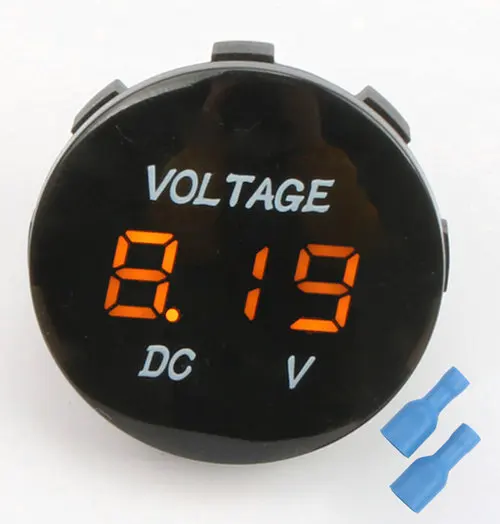 Yellow 12 V-24 V DC автомобиль мотоцикл светодиодный вольтметр сигнальных огней цифровой Дисплей Калибр вольт Напряжение метр индикаторная лампа тестер - Цвет: Yellow