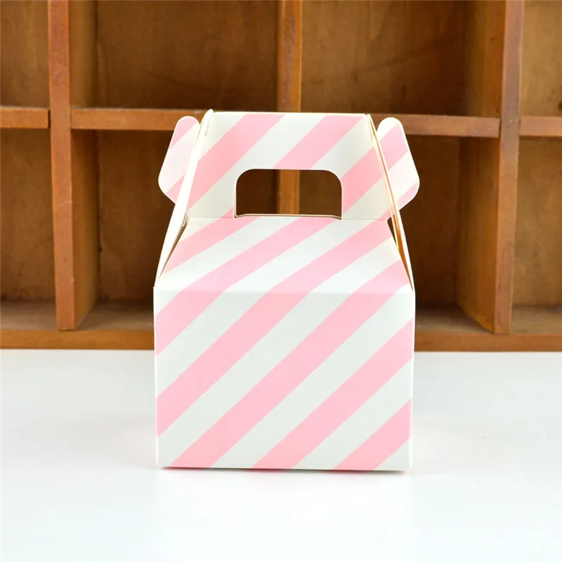 6 шт цветные полосатые бумажные коробки для попкорна свадебные украшения стола